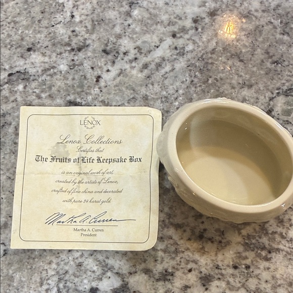 Lenox Other - Lenox Cream Oval Porcelain Mini Trinket Box with Gold Marking
